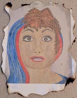 Drawing of surprised woman