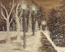 First Snow, painted by Wil Emerson, Nov. 2015