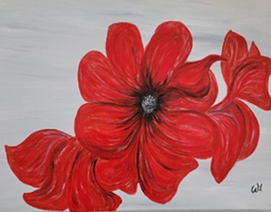 Happy red flower painting