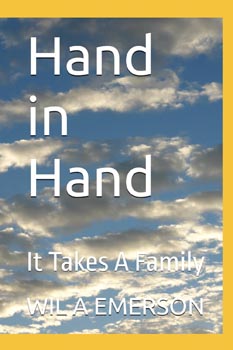 Book cover showing sunllit clouds in blue sky.