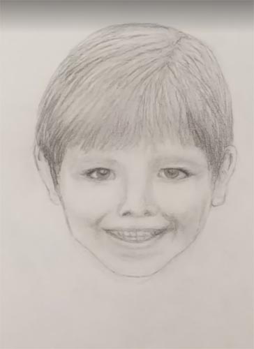 Pencil drawing of young boy